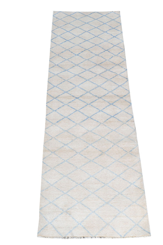 Blue White Runner 2'8" x 10'2"