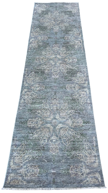 C3320 European inspired hand-knotted wool runner 3'2" x 11'5"