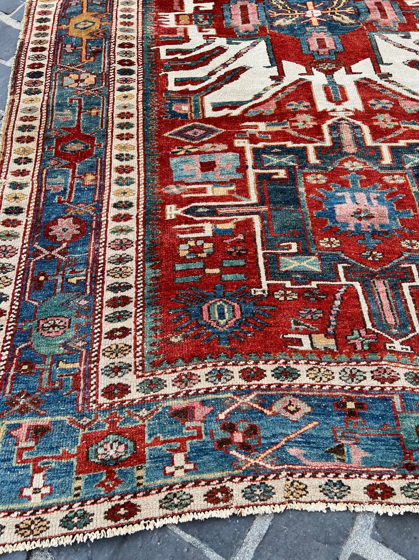 HAH519242 Antique Karajeh Rug