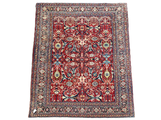 63480 Antique Tabriz 8'11" x 11'11"