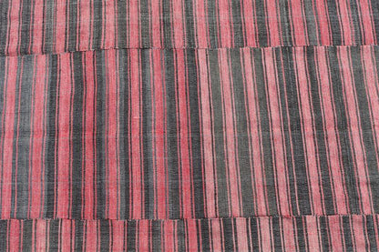 60398 Turkish Modern Handmade Striped Flatweave Textile Rug -9'10"x5'11"
