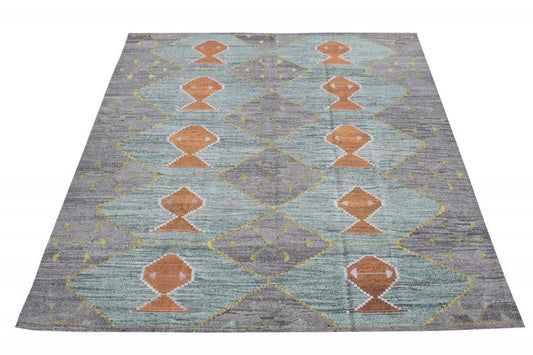 Turkish Kilim Woven with old Wool 12'3"x9'1"