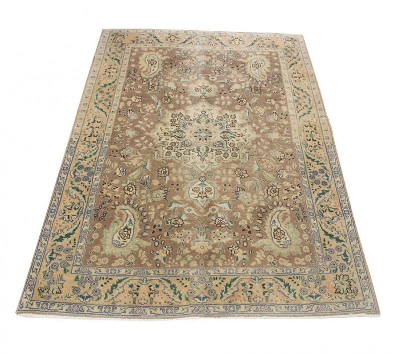 62592 Persian vintage Tabriz rug  3'4"x4'10"