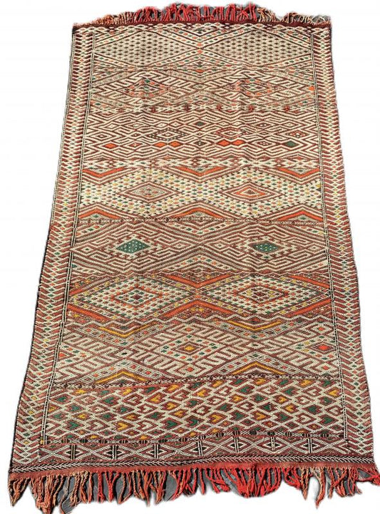 P-63837 Moroccan Flatweave Kilim 5'4"x9'8"