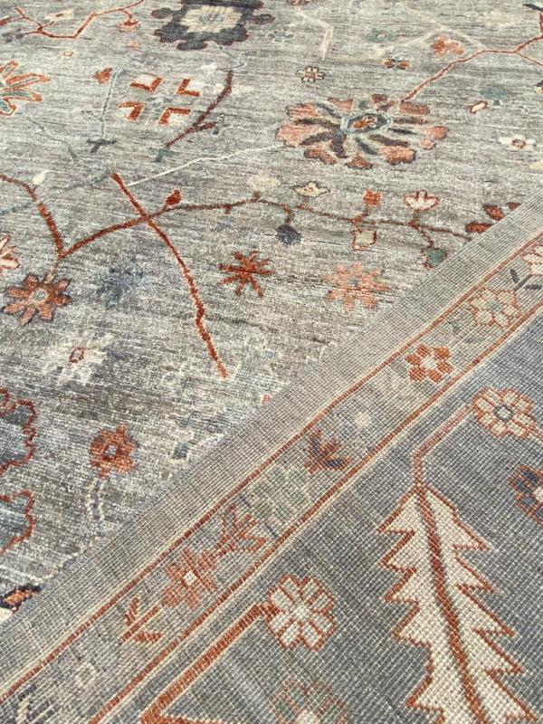 P62581 Oushak design wool Afghan rug 10'6"x13'10"