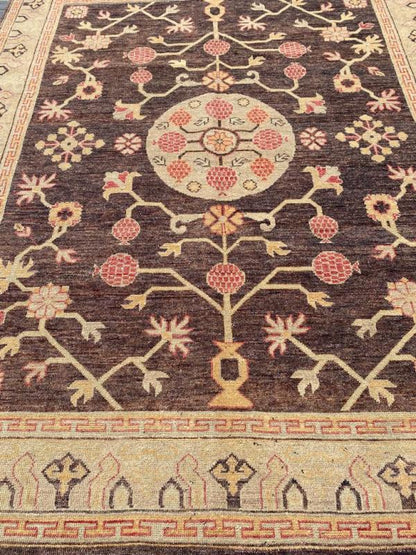 C6043862 Khotan design Afghan wool rug 7'11" x 9'11"
