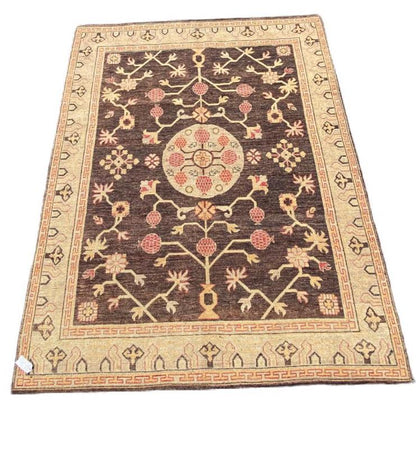 C6043862 Khotan design Afghan wool rug 7'11" x 9'11"